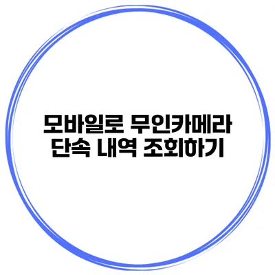 모바일로 무인카메라 단속 내역 조회하기
