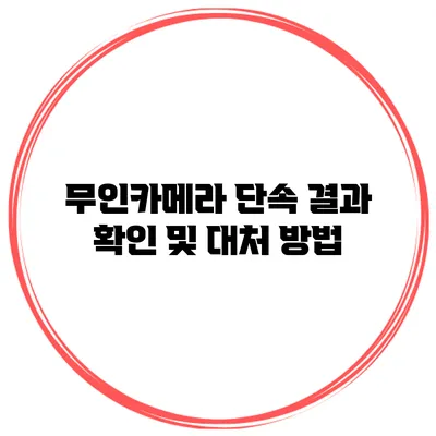 무인카메라 단속 결과 확인 및 대처 방법