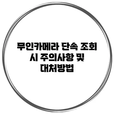 무인카메라 단속 조회 시 주의사항 및 대처방법