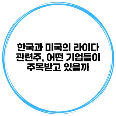 한국과 미국의 라이다 관련주, 어떤 기업들이 주목받고 있을까?