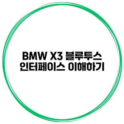 BMW X3 블루투스 인터페이스 이해하기