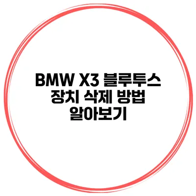 BMW X3 블루투스 장치 삭제 방법 알아보기