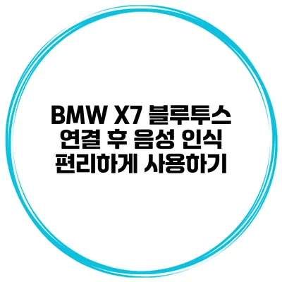 BMW X7 블루투스 연결 후 음성 인식 편리하게 사용하기