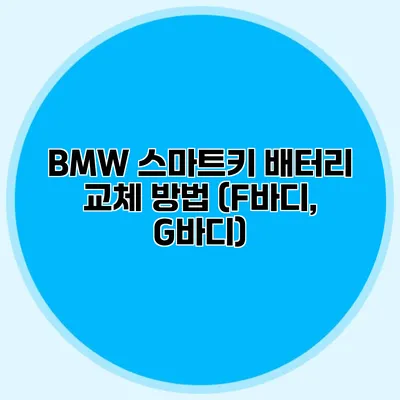 BMW 스마트키 배터리 교체 방법 (F바디, G바디)