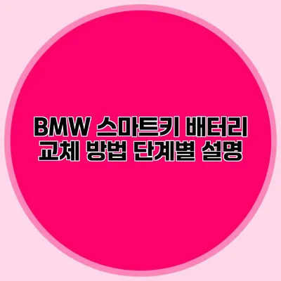 BMW 스마트키 배터리 교체 방법 단계별 설명