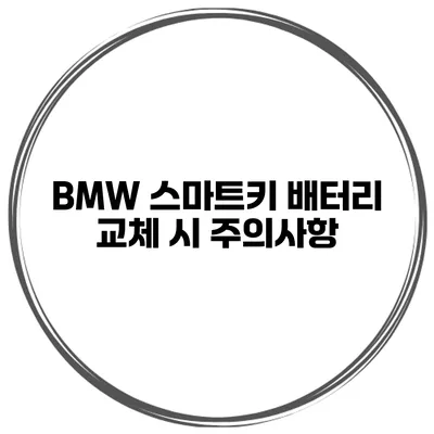 BMW 스마트키 배터리 교체 시 주의사항