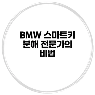 BMW 스마트키 분해 전문가의 비법