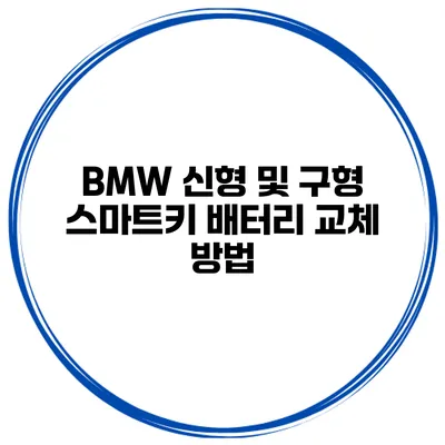 BMW 신형 및 구형 스마트키 배터리 교체 방법