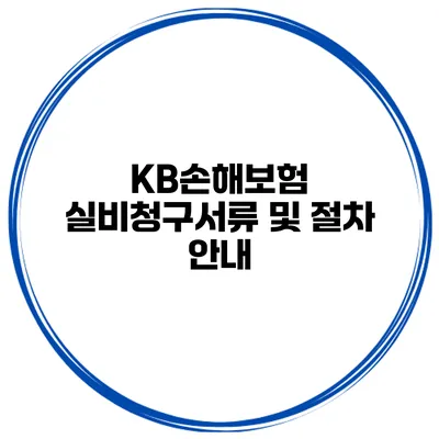 KB손해보험 실비청구서류 및 절차 안내