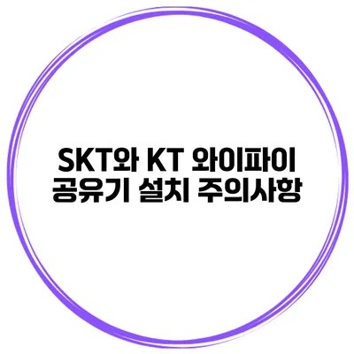 SKT와 KT 와이파이 공유기 설치 주의사항