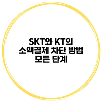 SKT와 KT의 소액결제 차단 방법 모든 단계