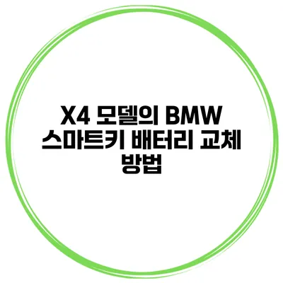X4 모델의 BMW 스마트키 배터리 교체 방법