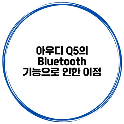 아우디 Q5의 Bluetooth 기능으로 인한 이점