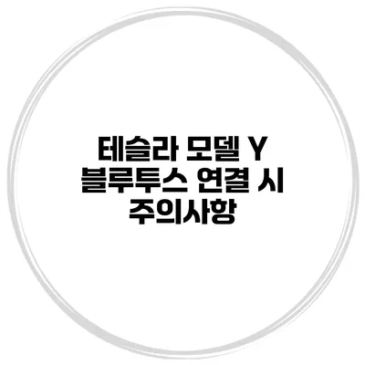 테슬라 모델 Y 블루투스 연결 시 주의사항