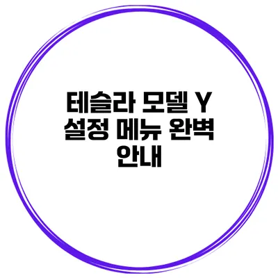 테슬라 모델 Y 설정 메뉴 완벽 안내