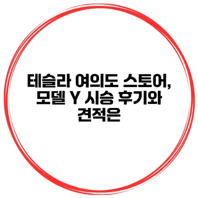 테슬라 여의도 스토어, 모델 Y 시승 후기와 견적은?
