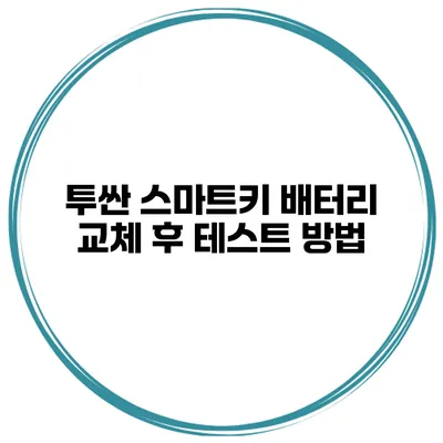 투싼 스마트키 배터리 교체 후 테스트 방법